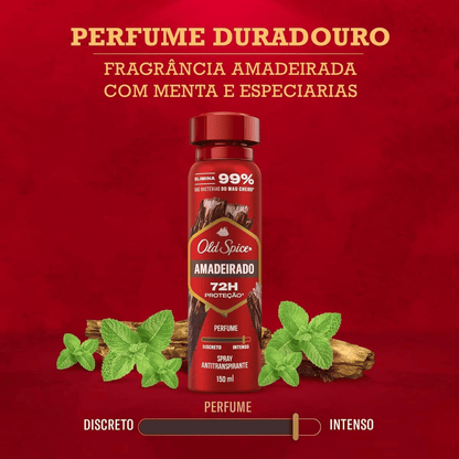 Desodorante Aerosol Old Spice Amadeirado Masculino 72h 150ml - Shopmano