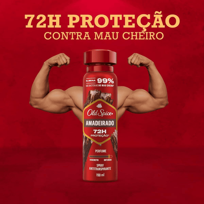 Desodorante Aerosol Old Spice Amadeirado Masculino 72h 150ml - Shopmano