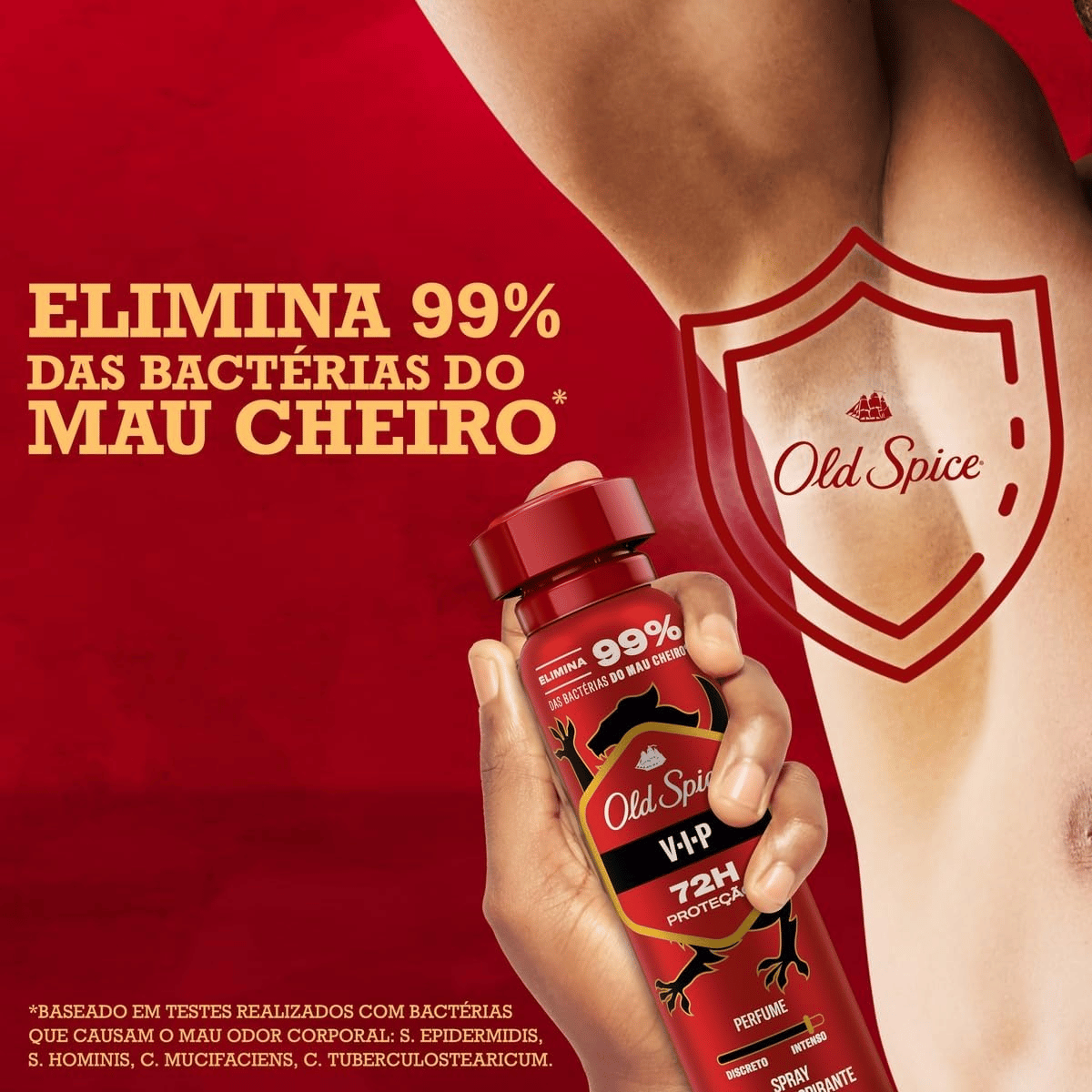 Desodorante Aerosol Spray Old Spice Vip Masculino 72h 150ml - Shopmano