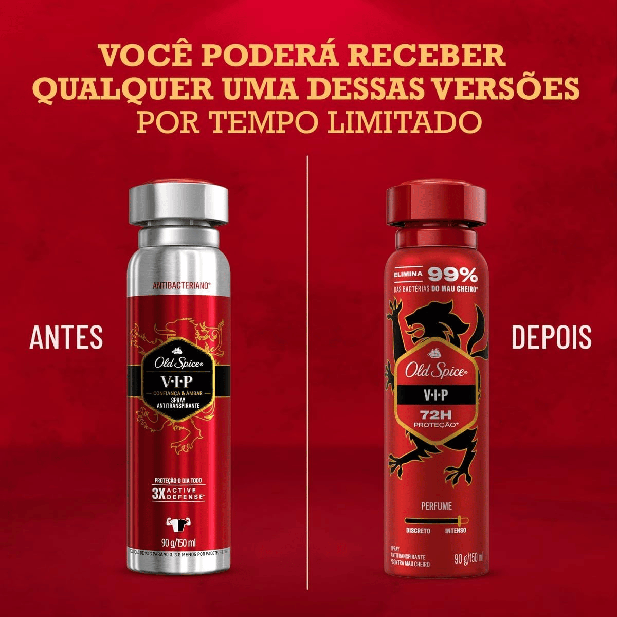Desodorante Aerosol Spray Old Spice Vip Masculino 72h 150ml - Shopmano