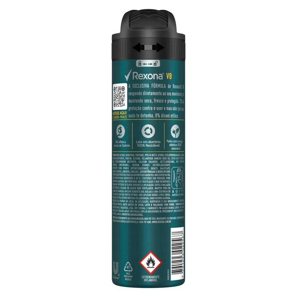 Desodorante Aerosol V8 Rexona Men 150ml - Shopmano