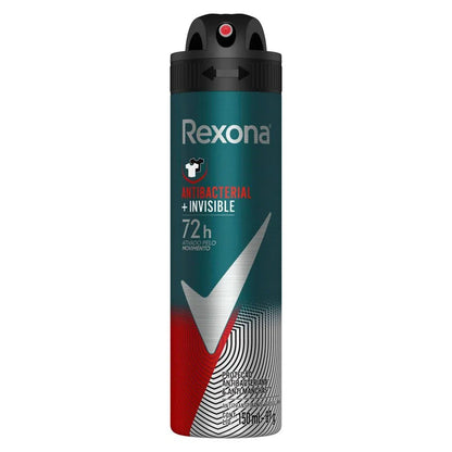 Desodorante Antibacterial Invisible Rexona Men Aerosol 150ml - Shopmano