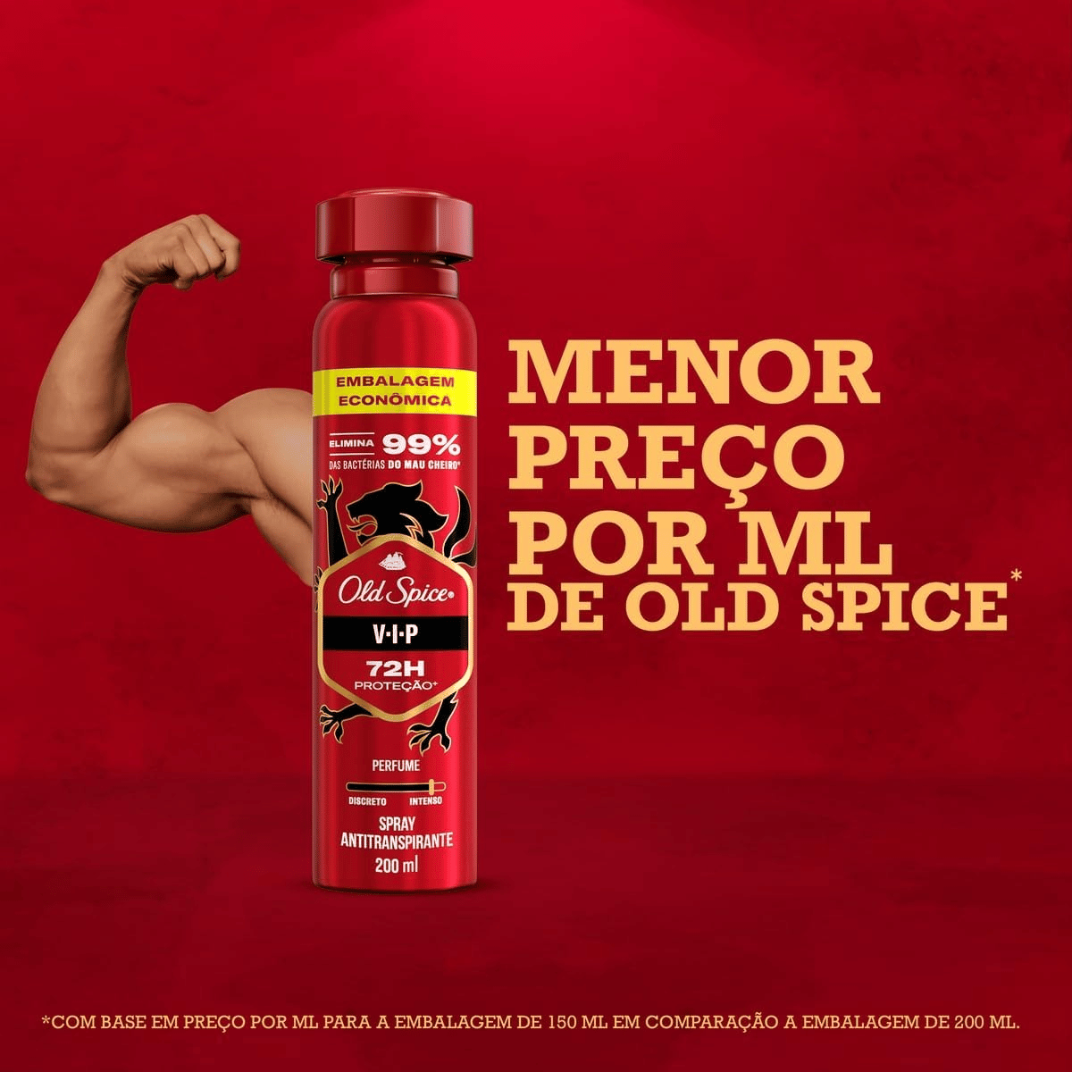 Desodorante Antitranspirante Spray Old Spice Vip 72h 200ml - Shopmano