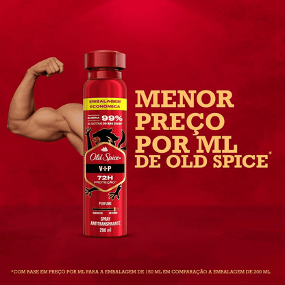 Desodorante Antitranspirante Spray Old Spice Vip 72h 200ml - Shopmano