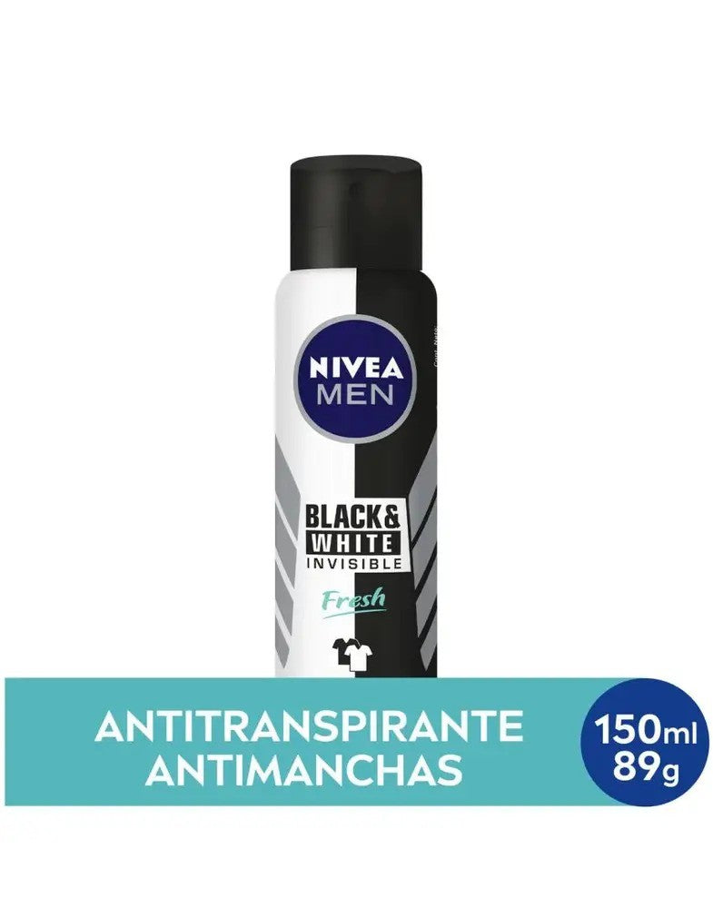 Desodorante Black & White Invisible Fresh Nivea Men 150ml - Shopmano