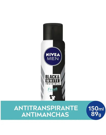 Desodorante Black & White Invisible Fresh Nivea Men 150ml - Shopmano
