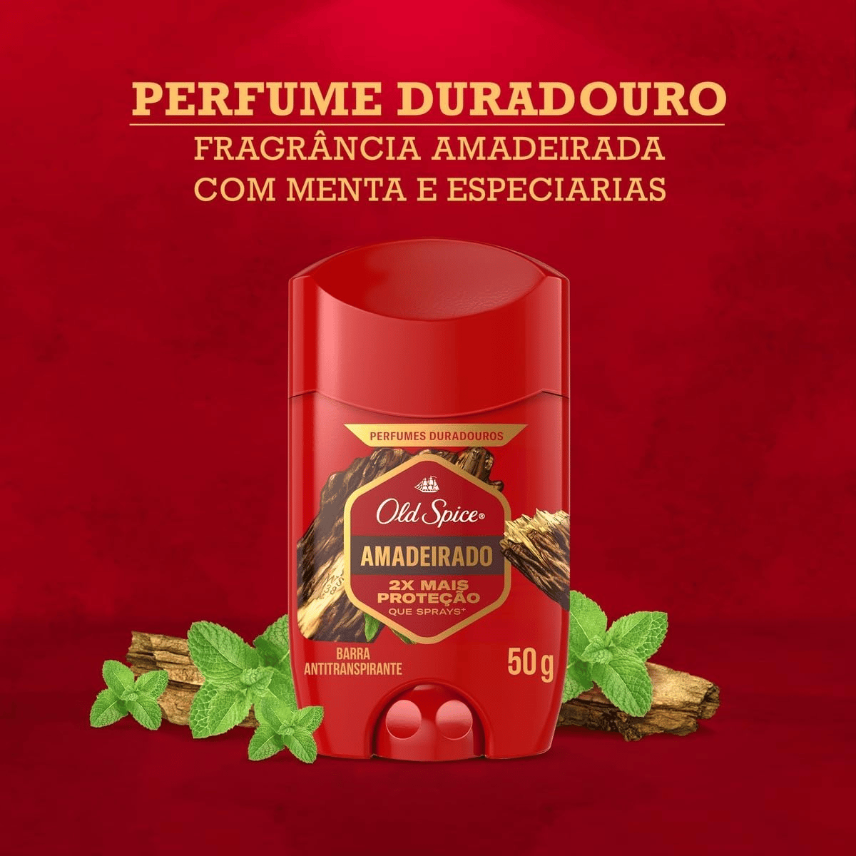 Desodorante em Barra Old Spice Amadeirado 50g - Shopmano