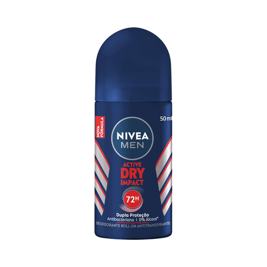 Desodorante Roll-On Nivea Men Active Dry Impact 72h 50ml - Shopmano