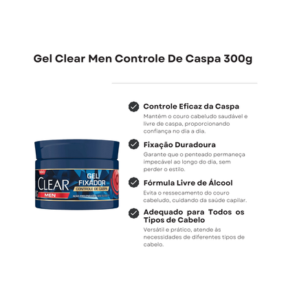 Gel Clear Men Controle De Caspa 300g