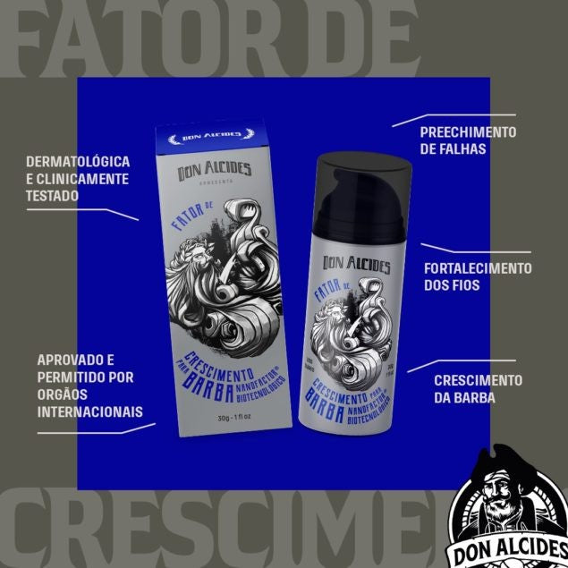 Fator De Crescimento Para Barba Nanofactor Don Alcides 30g - Shopmano