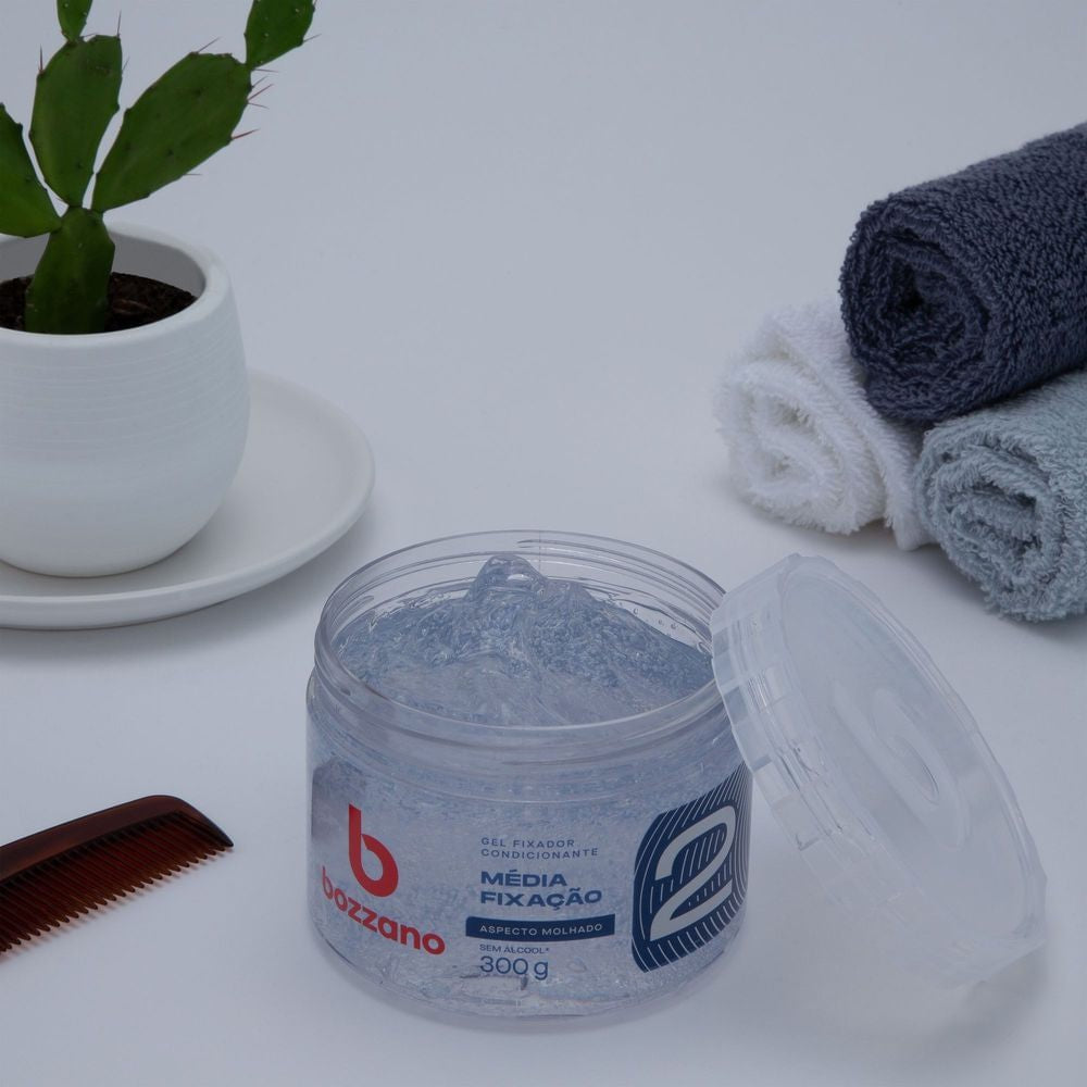 Gel Condicionador Efeito Molhado Média Fixação Bozzano 300g - Shopmano