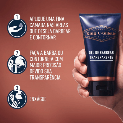 Gel de Barbear Transparente King C. Gillette 170ml - Shopmano