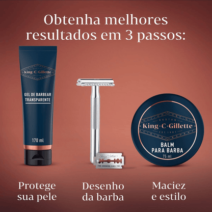 Gel de Barbear Transparente King C. Gillette 170ml - Shopmano