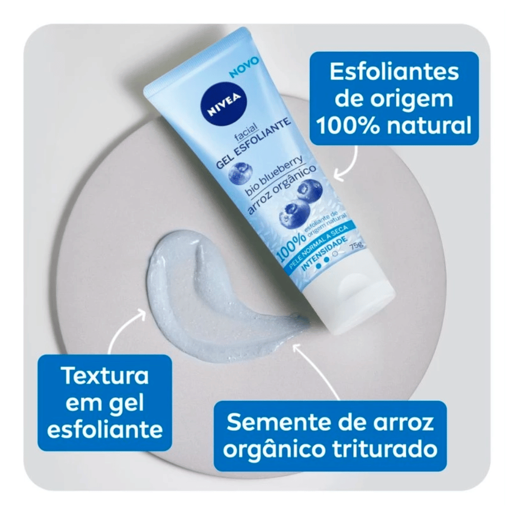 Gel Esfoliante Facial Nivea Refrescante 75g - Shopmano