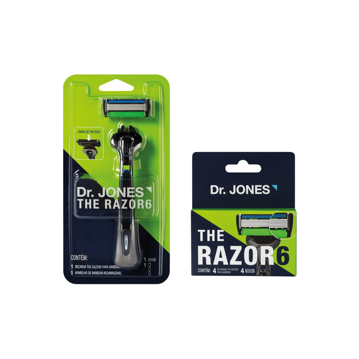 Kit de Barbear The Razor 6 + 5 Recargas Dr. Jones