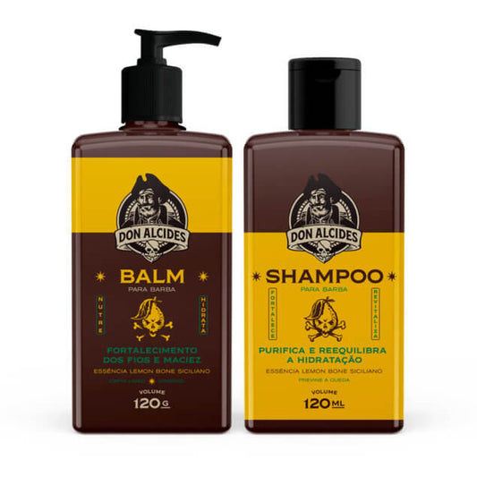 Kit Balm e Shampoo Para Barba Lemon Bone Don Alcides - Shopmano