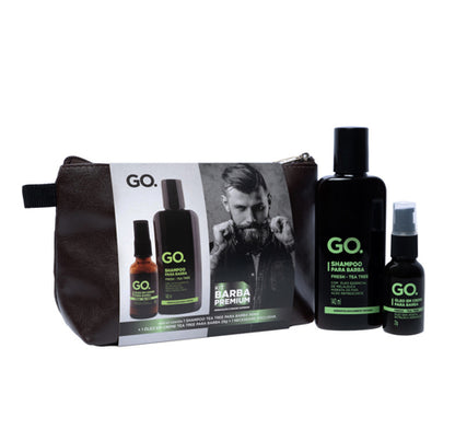 Kit Cabelo e Barba Shampoo + Óleo Em Creme Tea Tree Go Man - Shopmano
