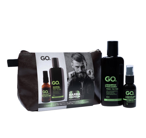 Kit Cabelo e Barba Shampoo + Óleo Em Creme Tea Tree Go Man - Shopmano