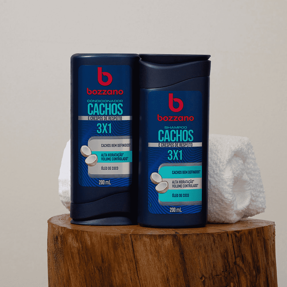 Kit Cachos e Crespos Bozzano Shampoo e Condicionador 200ml - Shopmano