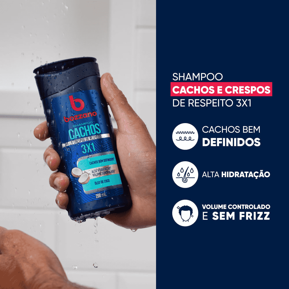 Kit Cachos e Crespos Bozzano Shampoo e Condicionador 200ml - Shopmano