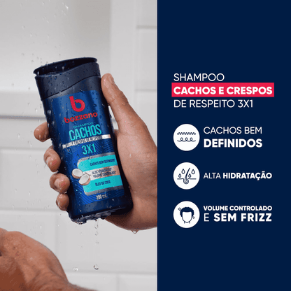 Kit Cachos e Crespos Bozzano Shampoo e Condicionador 200ml - Shopmano