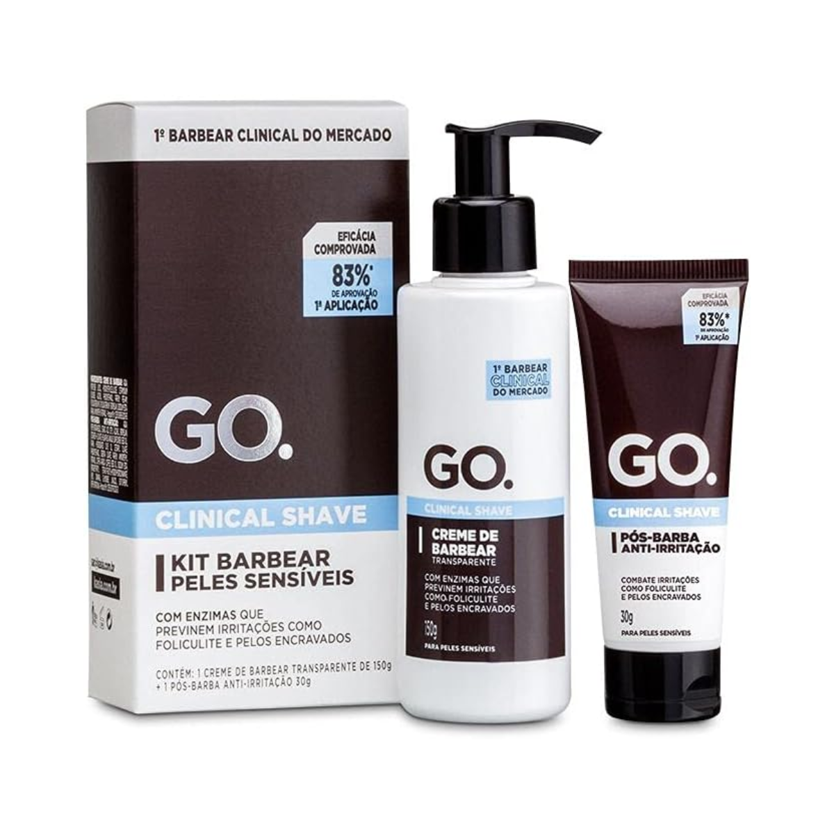 Kit Creme de Barbear + Pós Barba Clinical Shave Go Man - Shopmano