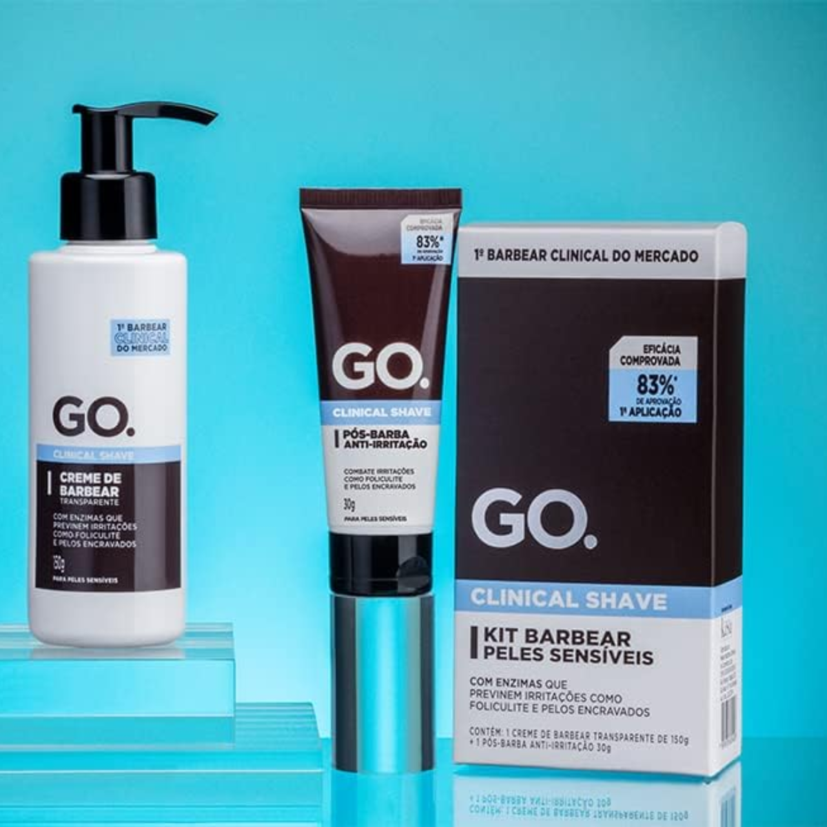 Kit Creme de Barbear + Pós Barba Clinical Shave Go Man - Shopmano