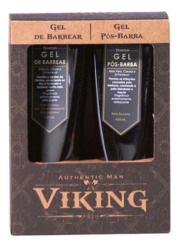 Kit Gel De Barbear E Gel Pós Barba Tradition Viking - Shopmano
