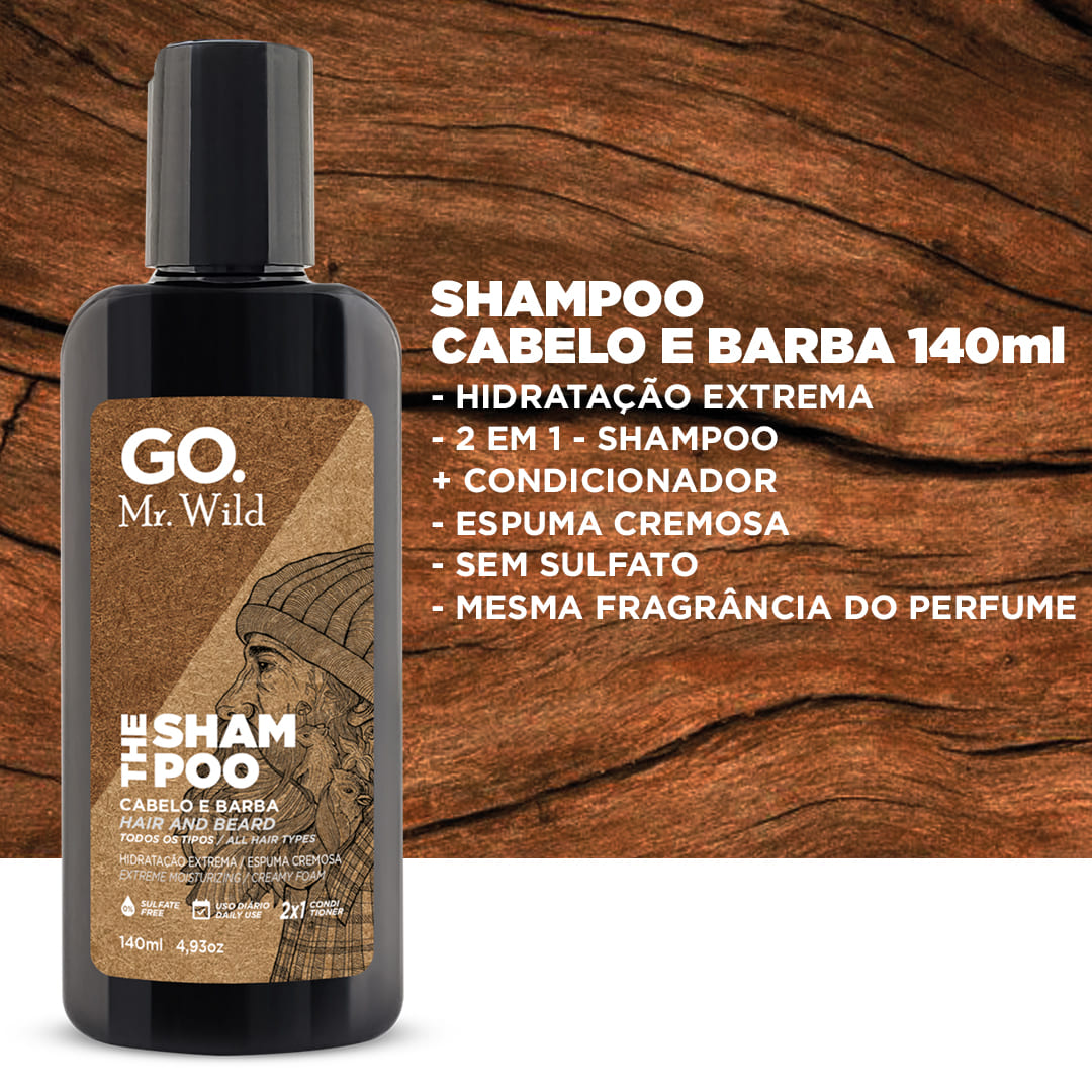 Kit Necessaire Shampoo Cabelo + Balm Barba Mr Wild Go Man - Shopmano