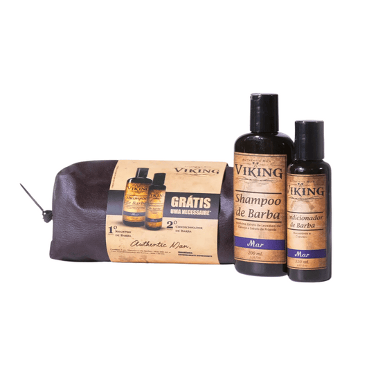Kit Necessaire Shampoo e Condicionador de Barba Mar Viking - Shopmano