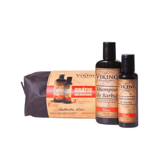 Kit Necessaire Shampoo e Condicionador de Barba Terra Viking - Shopmano
