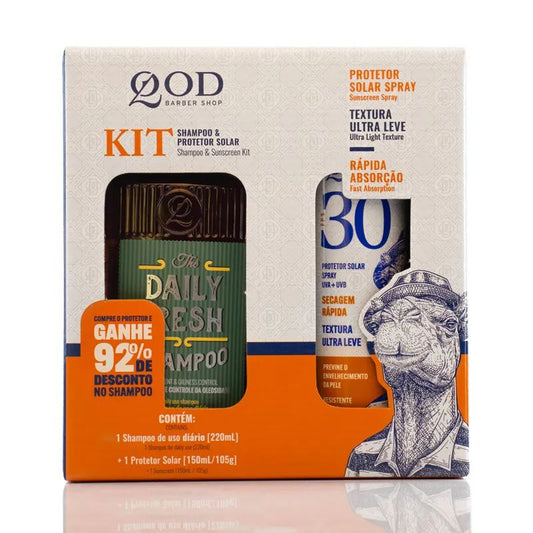Kit Shampoo + Protetor Solar Fps30 QOD Barber Shop - Shopmano