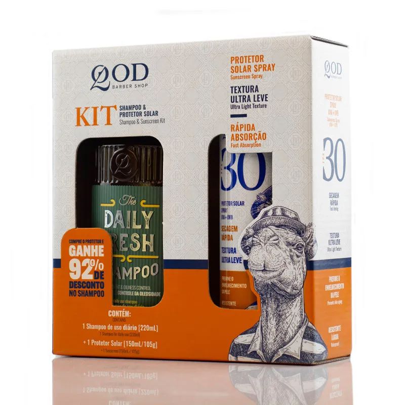 Kit Shampoo + Protetor Solar Fps30 QOD Barber Shop - Shopmano