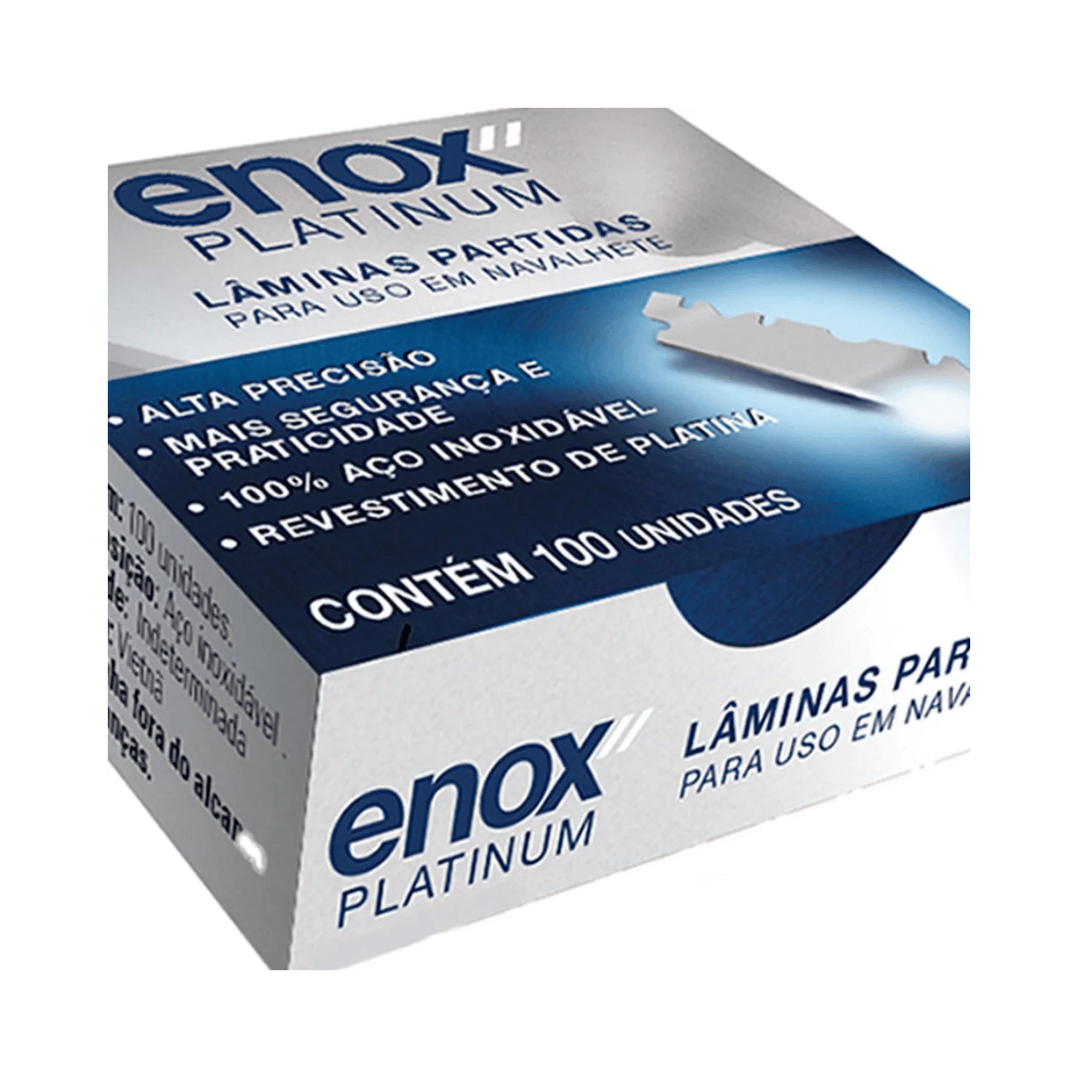 Lâmina de Barbear Enox 1/2 Platinum 100 Unidades - Shopmano