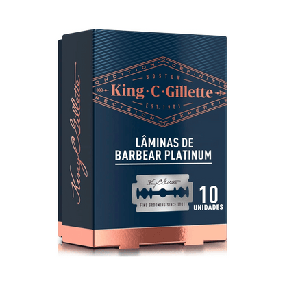 Lâminas Para Barbeador King C. Gillette Platinum Duplo Fio 10 Un - Shopmano