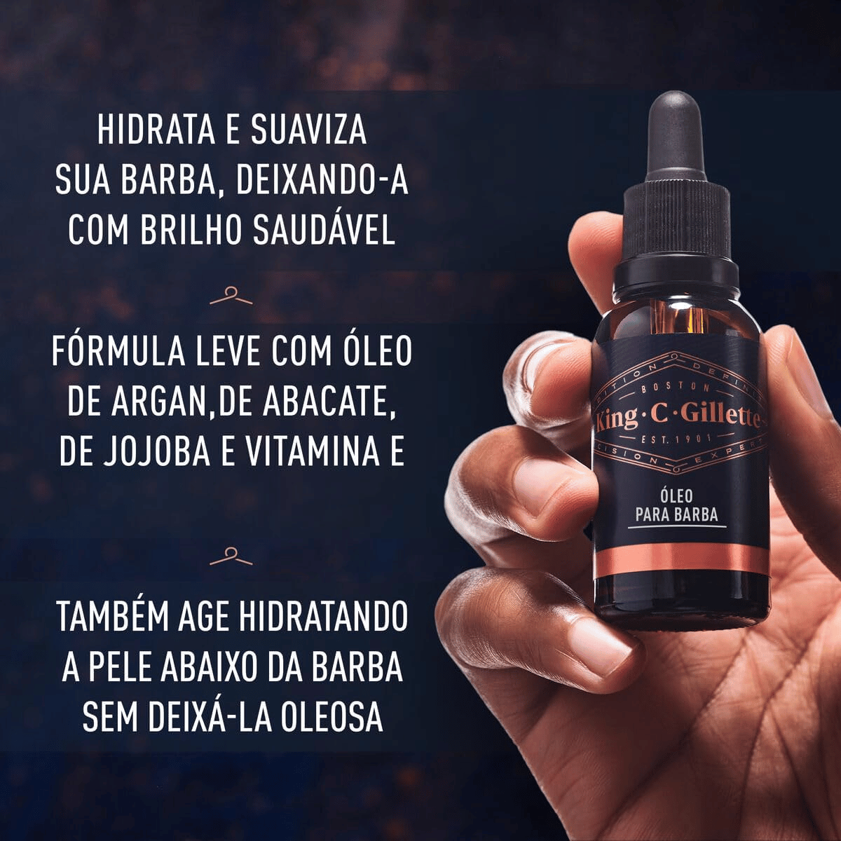Óleo para Barba King C. Gillette 30ml - Shopmano