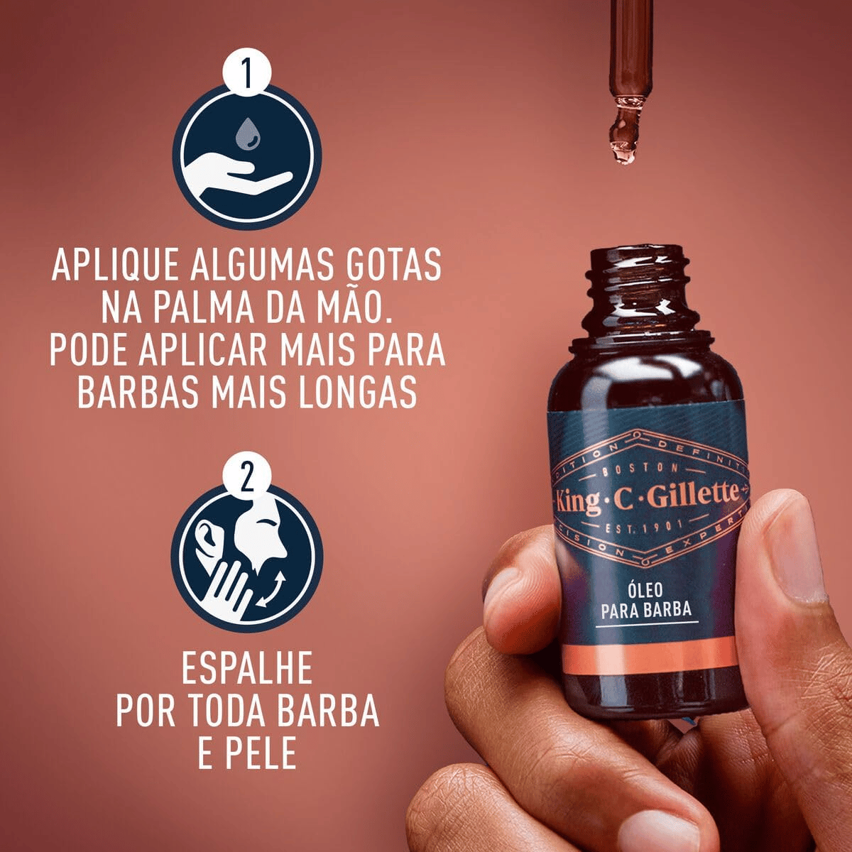 Óleo para Barba King C. Gillette 30ml - Shopmano