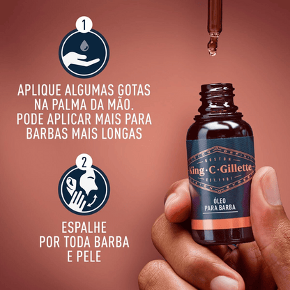 Óleo para Barba King C. Gillette 30ml - Shopmano