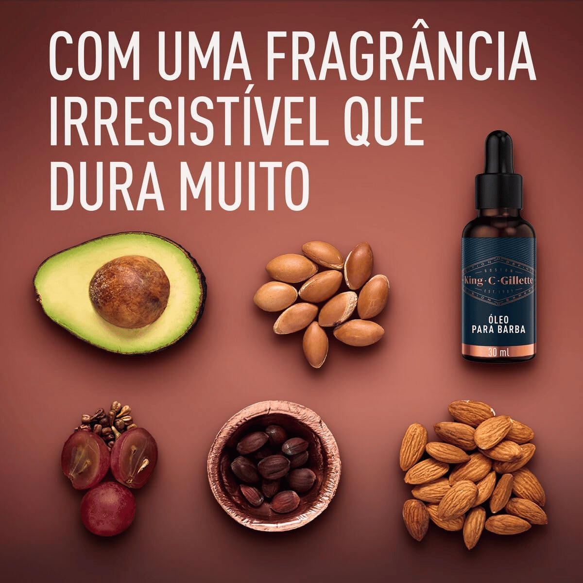 Óleo para Barba King C. Gillette 30ml - Shopmano
