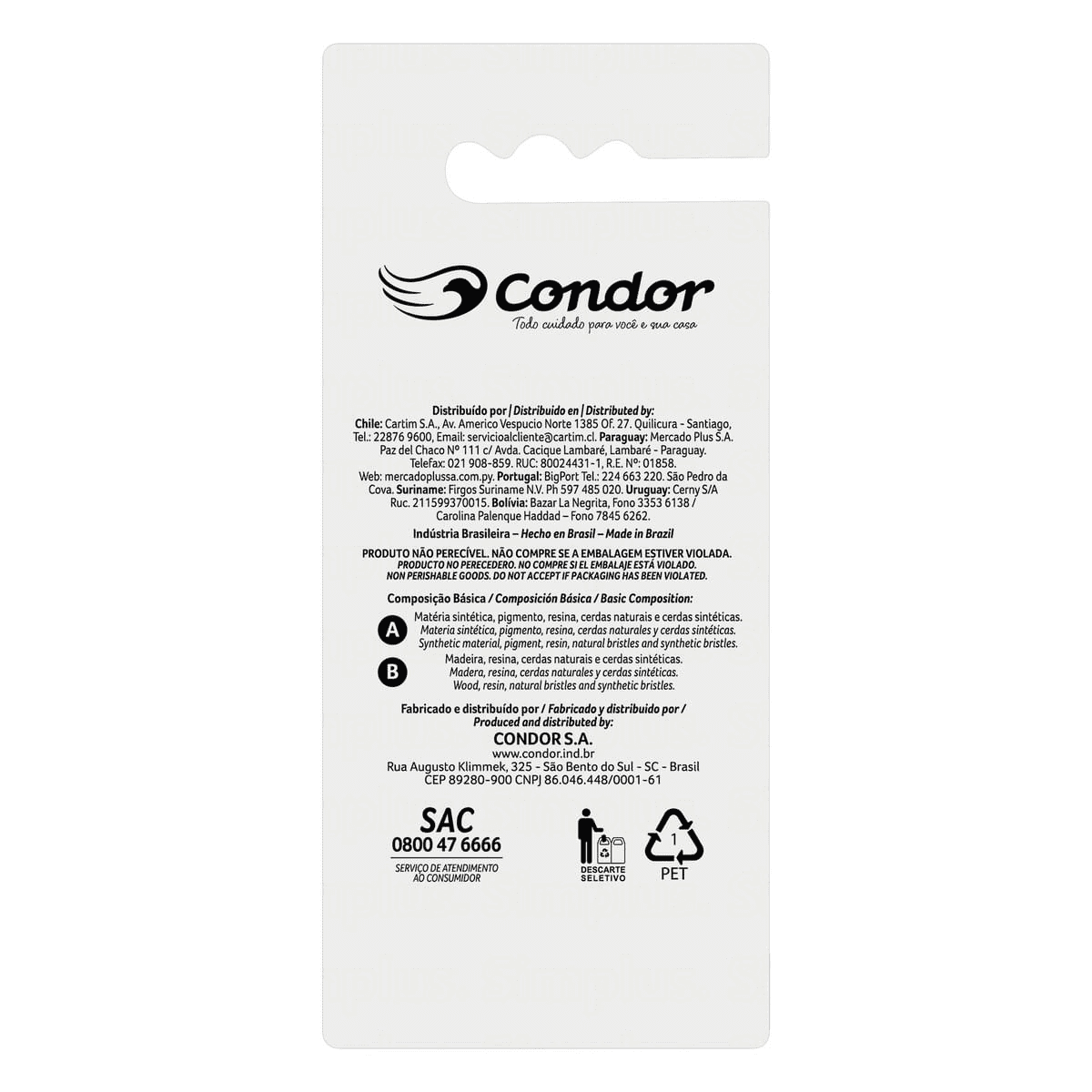 Pincel de Barba com Cerdas Mistas Condor SM 3050 - Shopmano