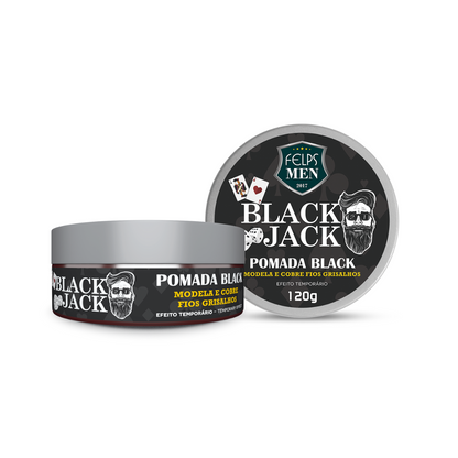 Pomada Cabelos Grisalhos Black Jack Felps Men 120g - Shopmano