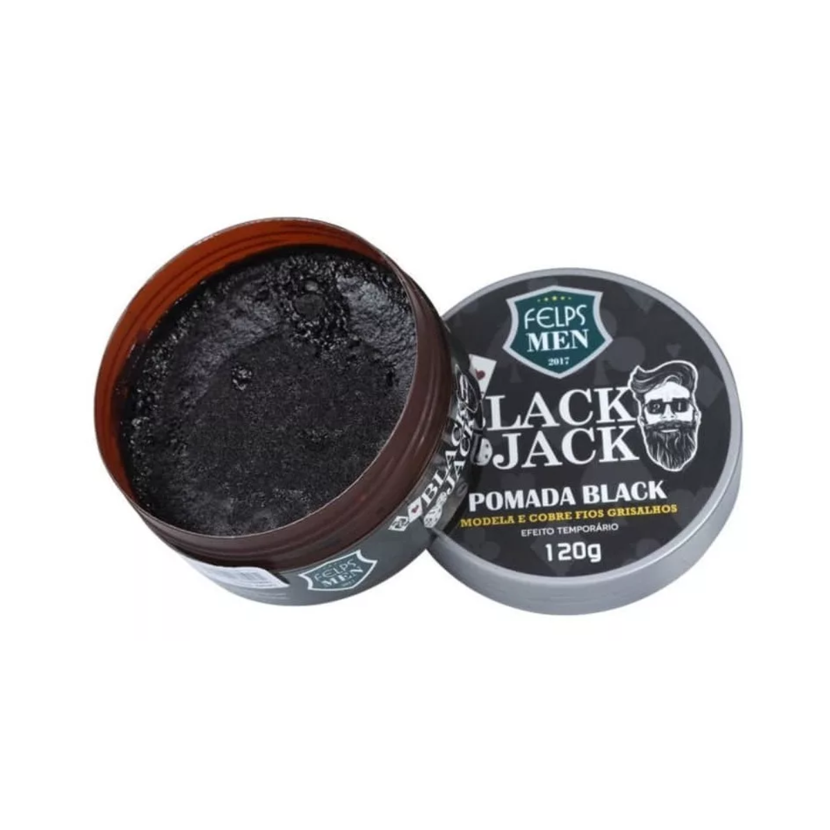 Pomada Cabelos Grisalhos Black Jack Felps Men 120g - Shopmano