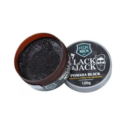 Pomada Cabelos Grisalhos Black Jack Felps Men 120g - Shopmano