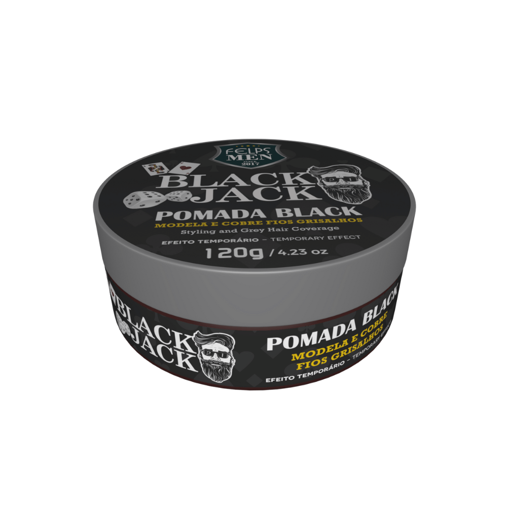 Pomada Cabelos Grisalhos Black Jack Felps Men 120g - Shopmano