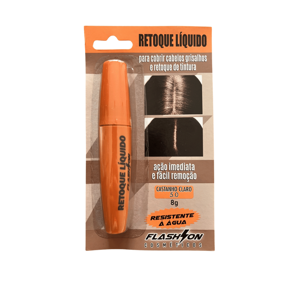 Retoque Capilar Líquido Flash On Castanho Claro 8ml - Shopmano