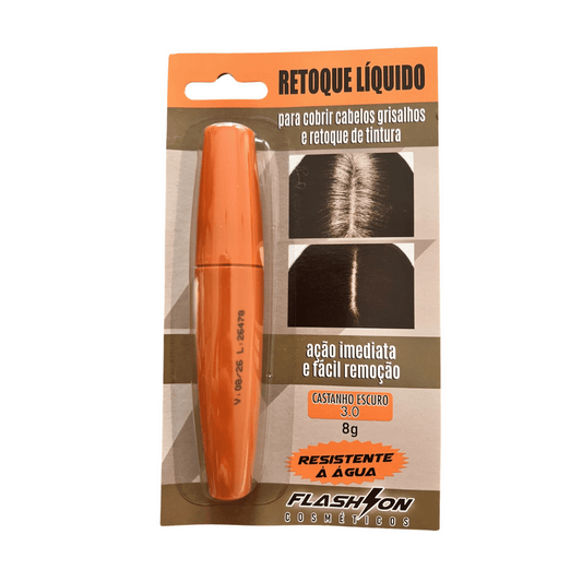 Retoque Capilar Líquido Flash On Castanho Escuro 8ml - Shopmano