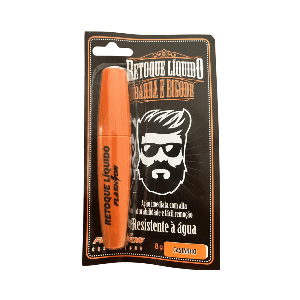 Retoque Líquido Barba e Bigode Castanho Escuro Flash On - Shopmano