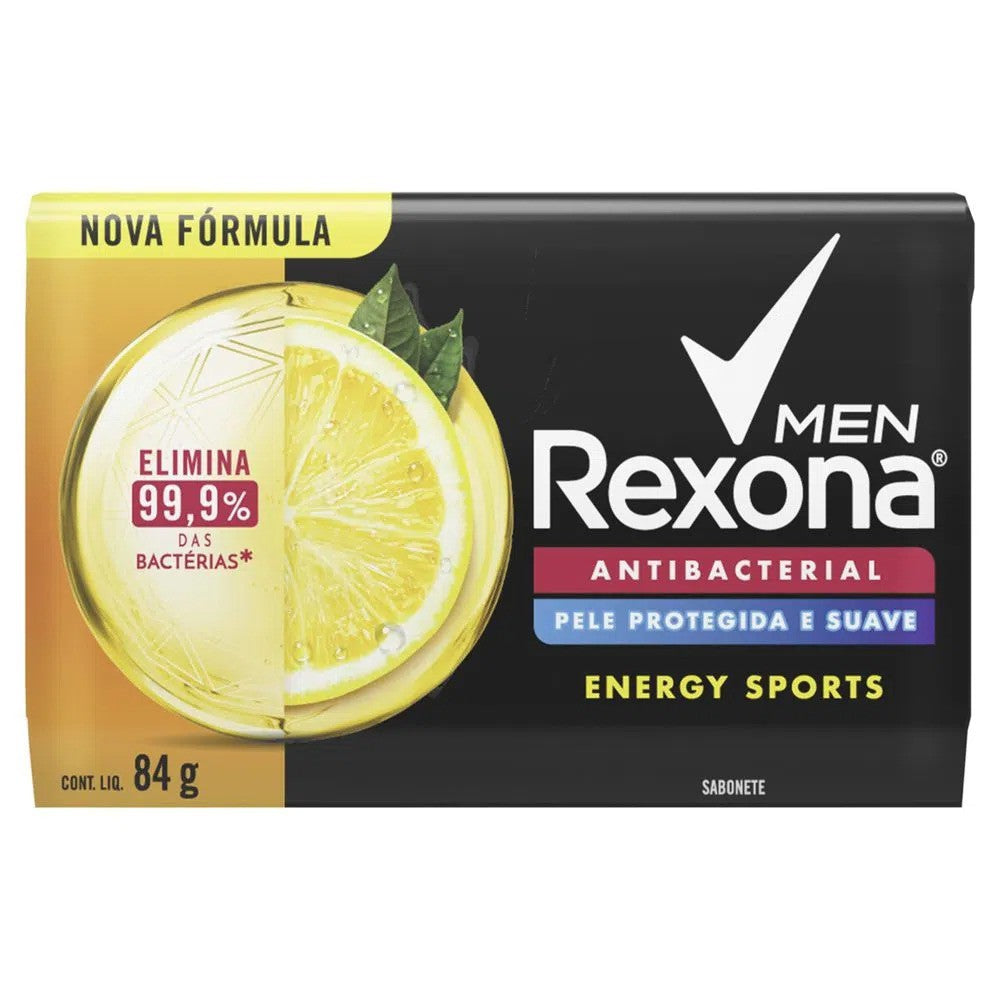 Sabonete Barra Rexona Energy Sports Rexona Men 84g - Shopmano