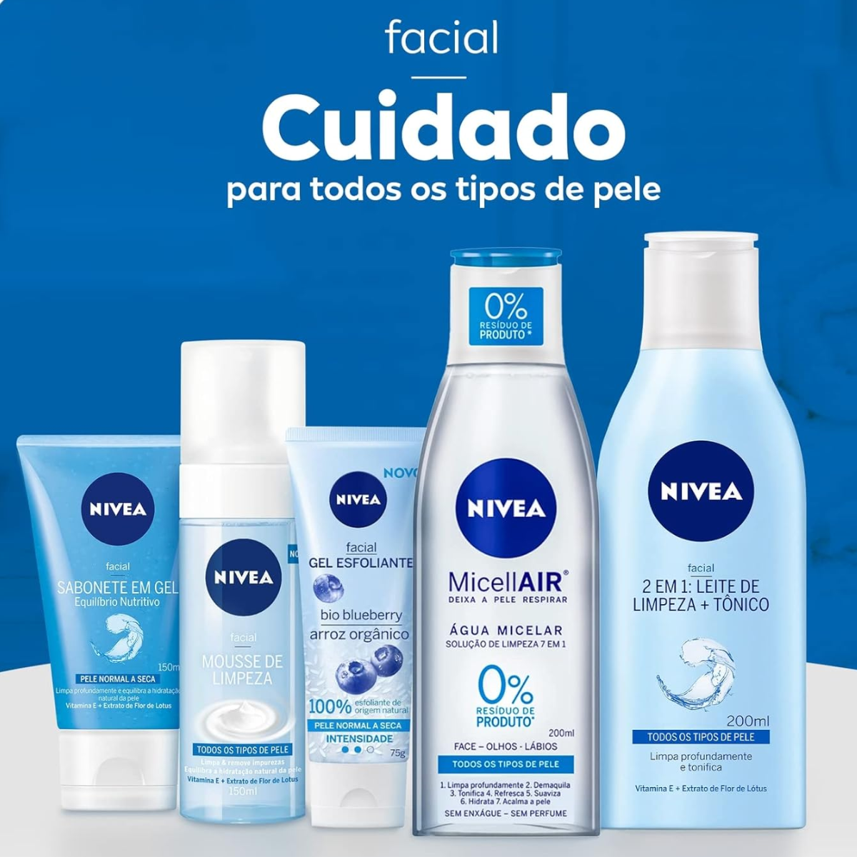 Sabonete Facial em Gel para Pele Seca e Normal Nivea 150ml - Shopmano