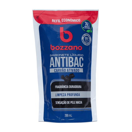 Sabonete Líquido Bozzano Antibac Carvão Ativado Refil 200ml - Shopmano